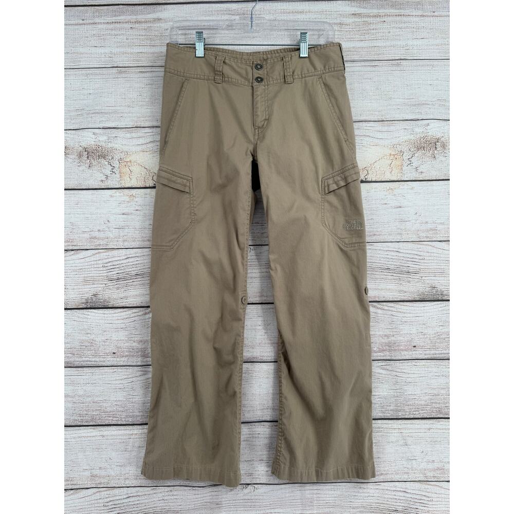 The North Face Ripstop Cargo Roll Tab Hem Pants Womens 6 Beige Drawstring